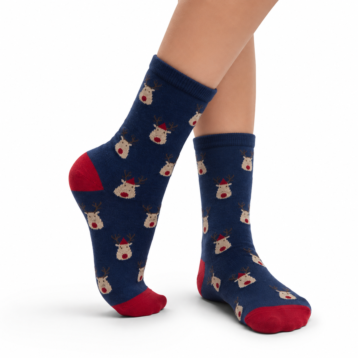 Unisex Cozy Reindeer Print Socks