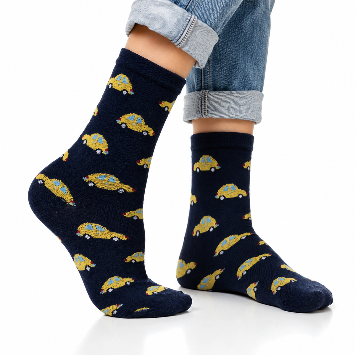 Car Print Boy's Crew Socks