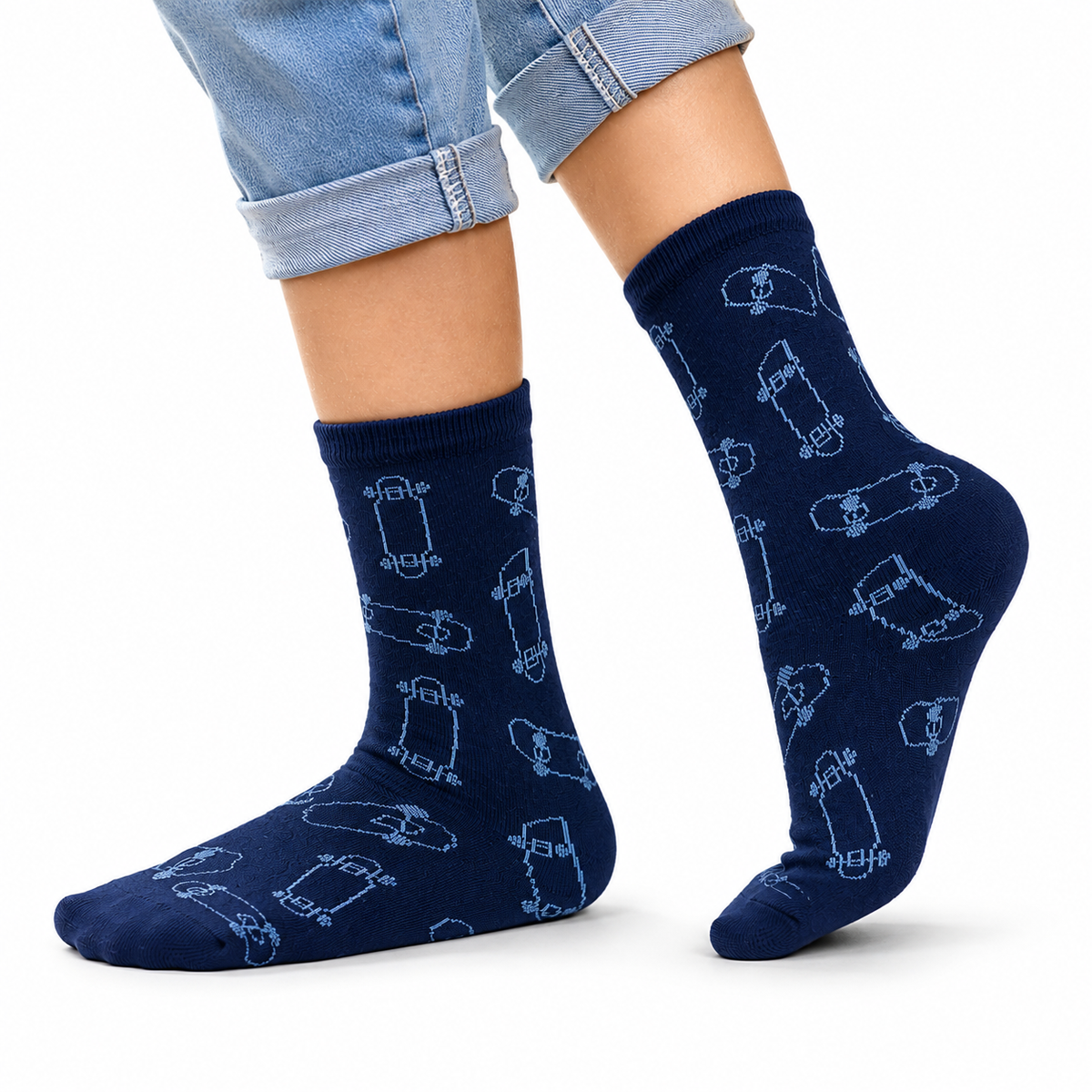Skaty Print Boy's Crew Socks
