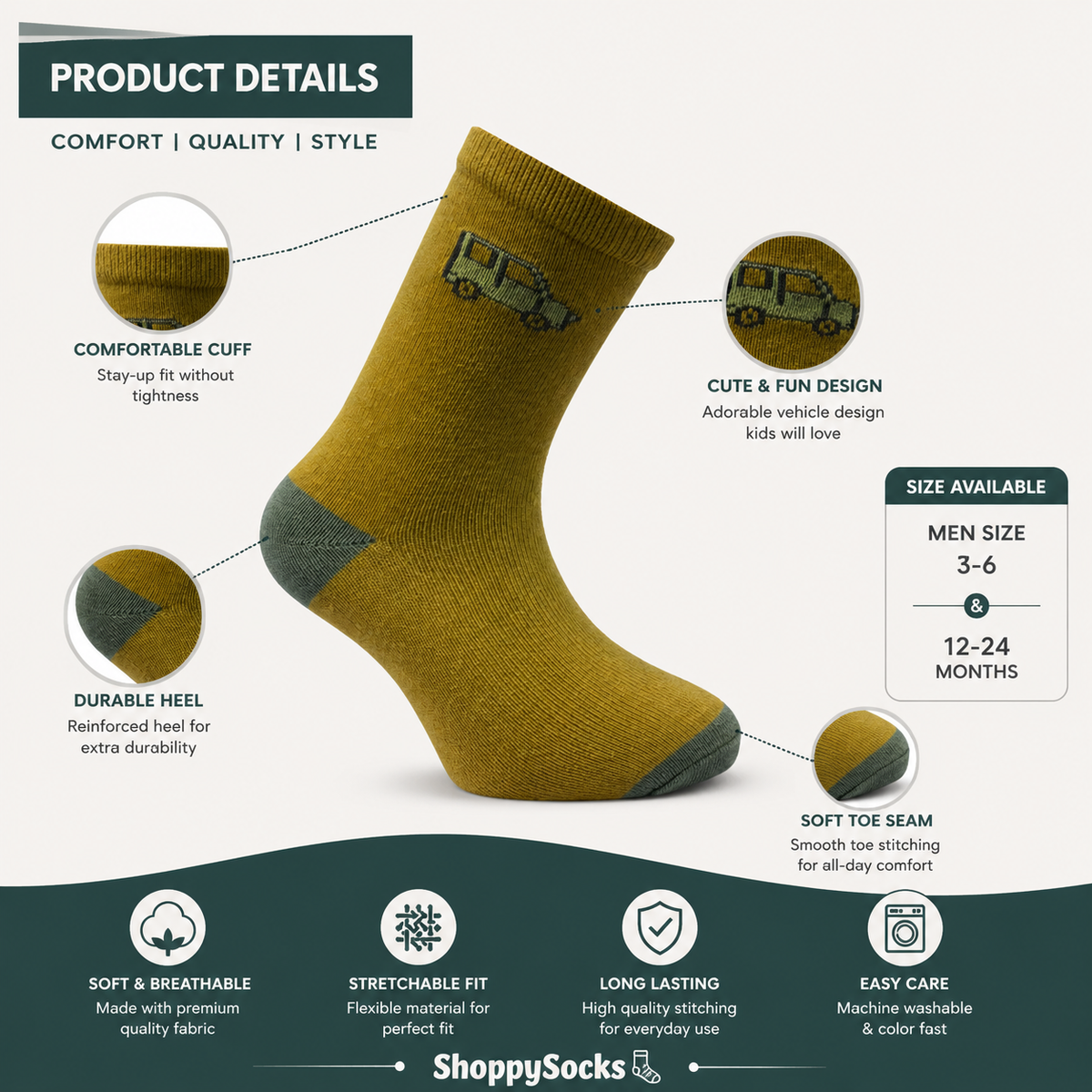 Baby Boys Car printed Socks