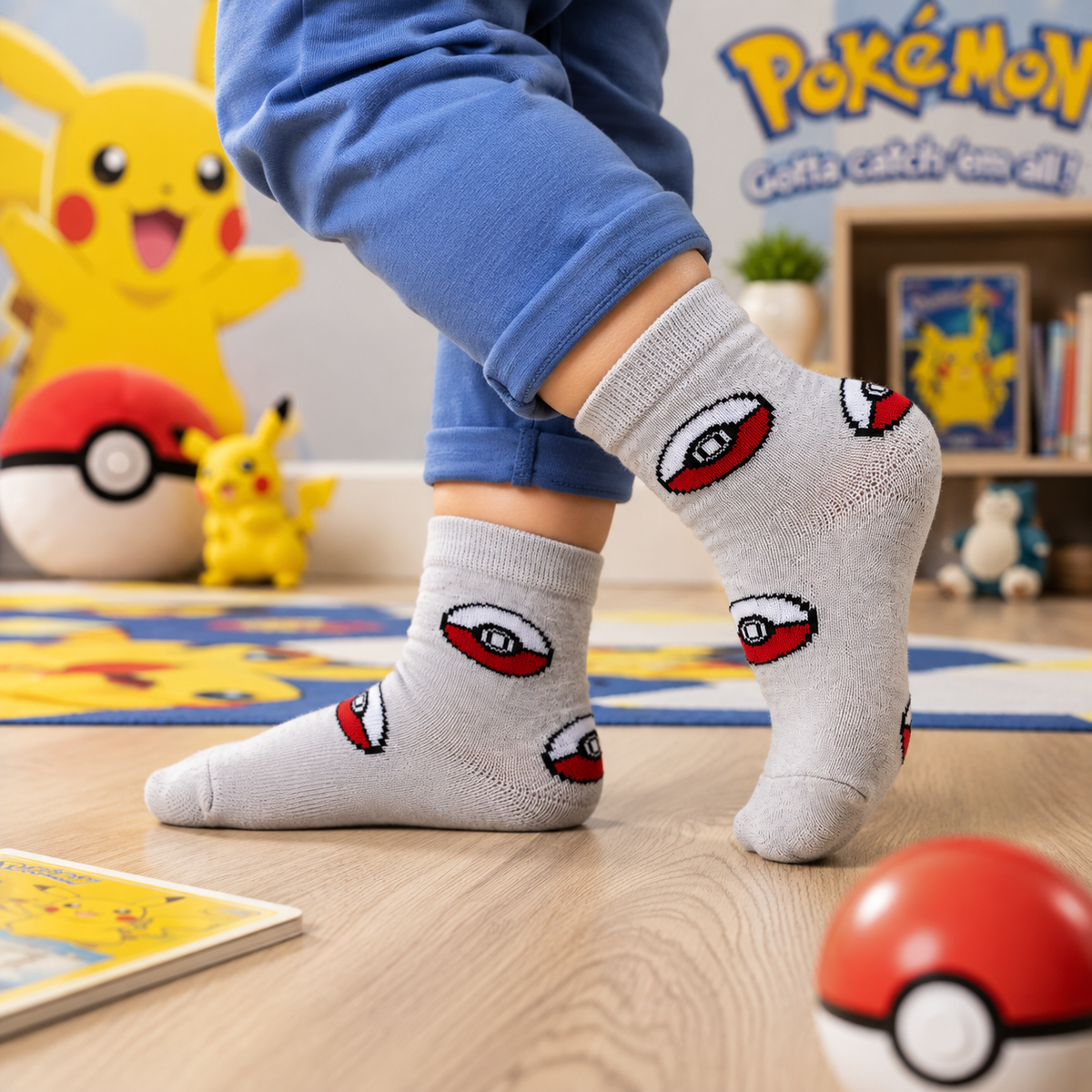 Pokeball Print Baby Boy Socks