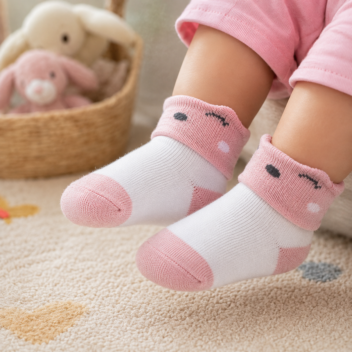 Cute Kitty Face Baby Socks for Girls