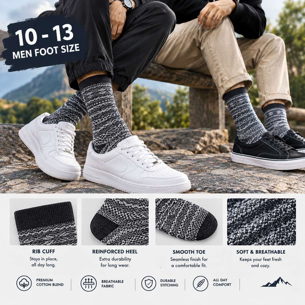 Men Knit Crew Socks