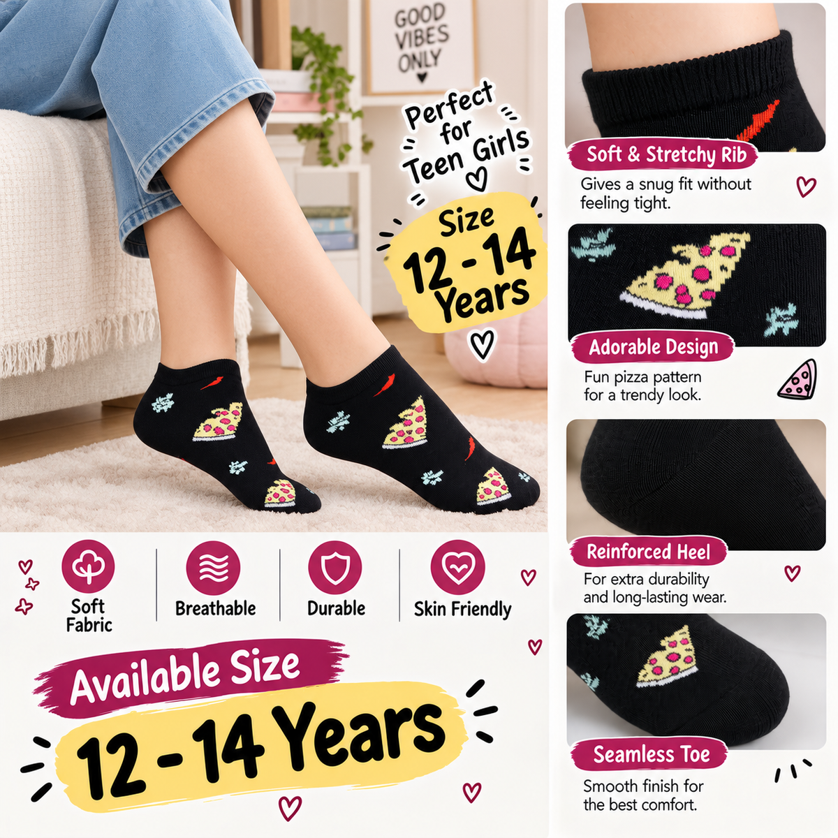 Unisex Pizza & Chilli Ankle Socks