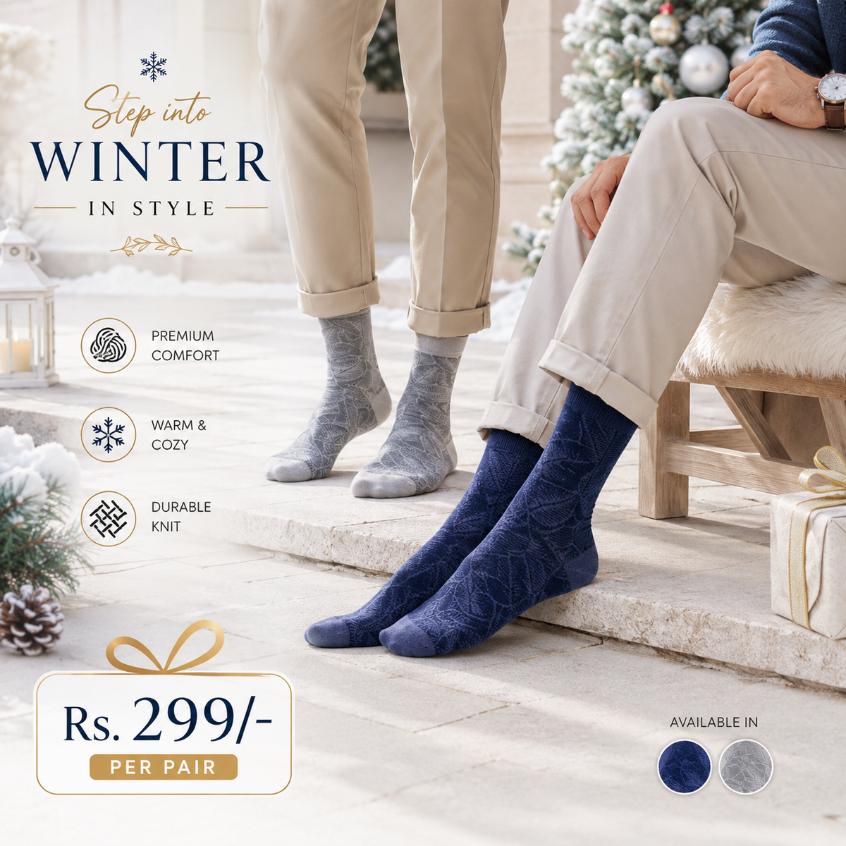 Men Premium Liso Leaf Pattern Socks