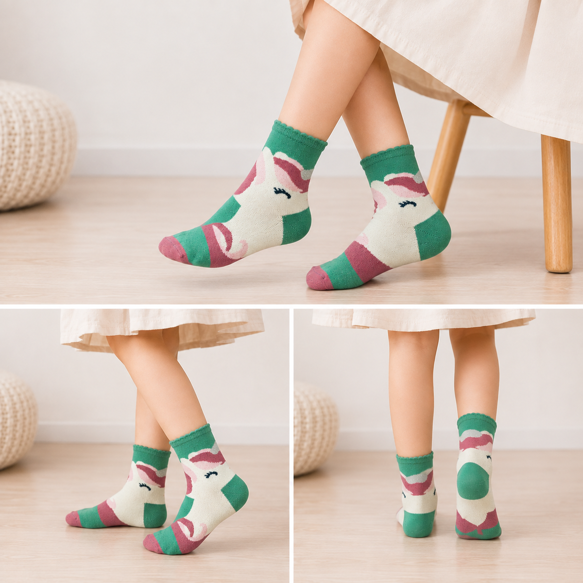 Magical Unicorn Girls' Crew Socks