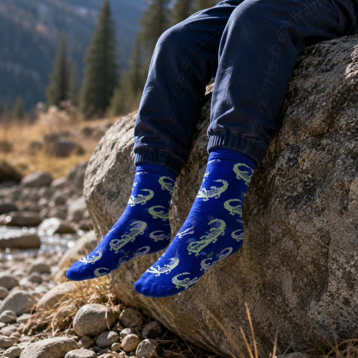 Boys Funky Alligator Crew Socks