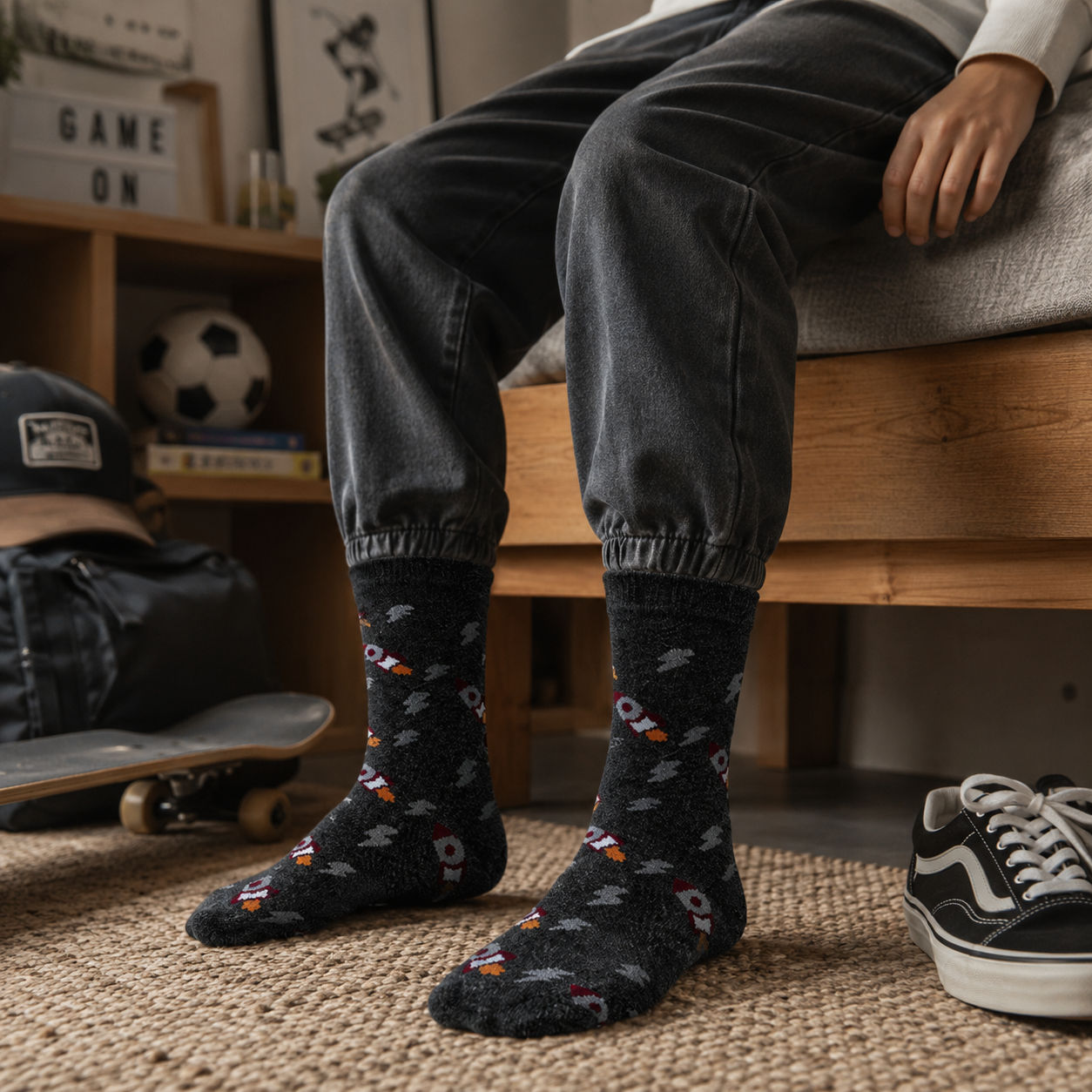 Boys Space Rocket Crew Socks
