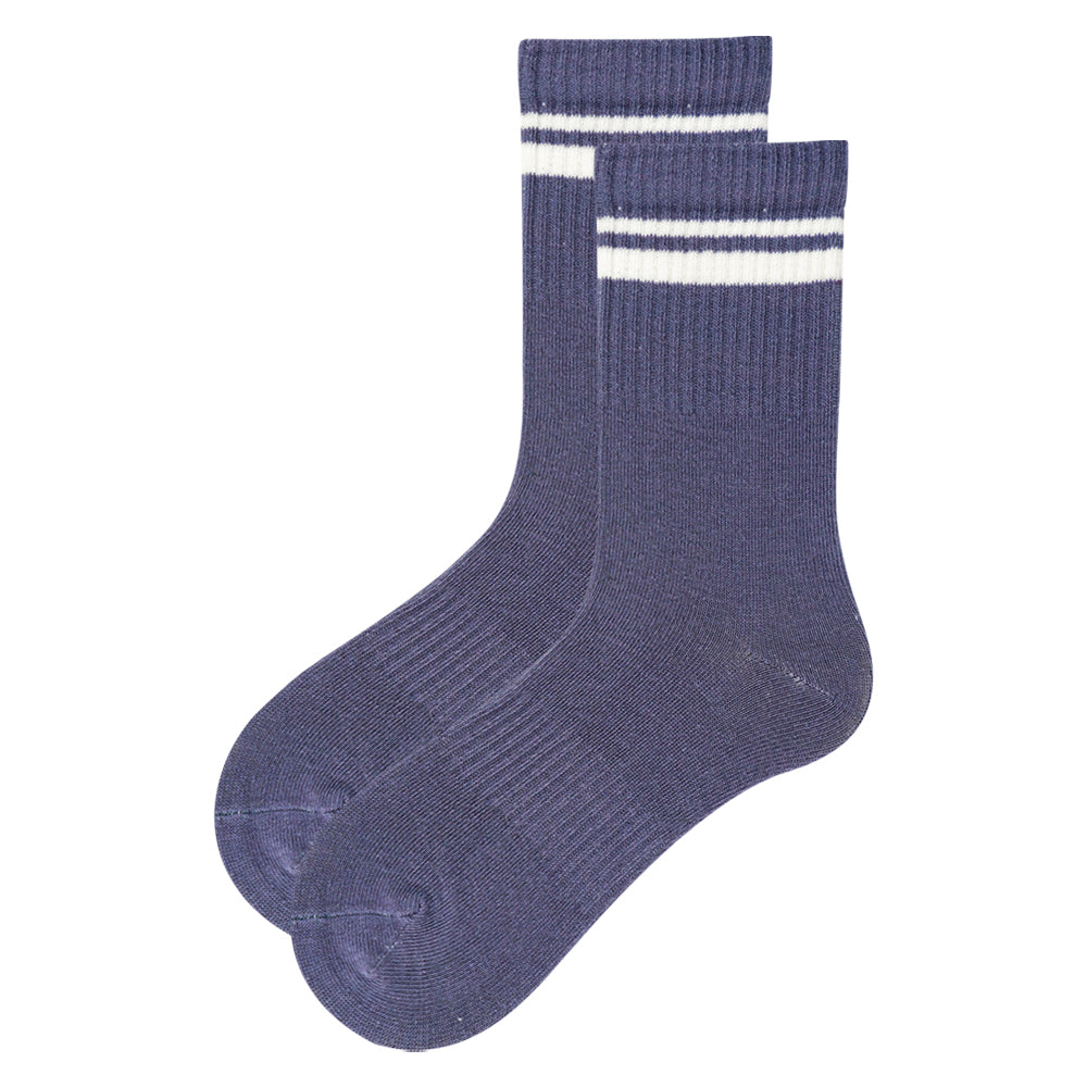 Boys Navy Blue with Stripes Crew socks