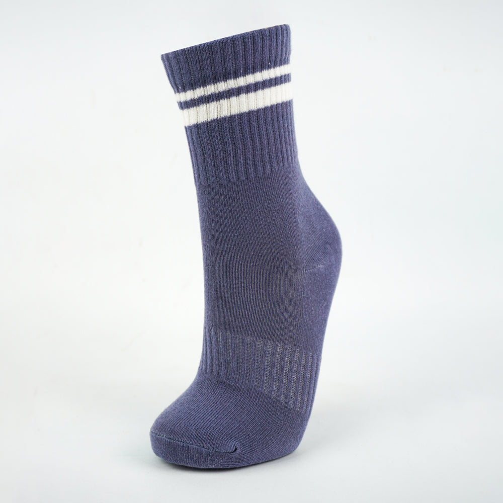 Boys Navy Blue with Stripes Crew socks