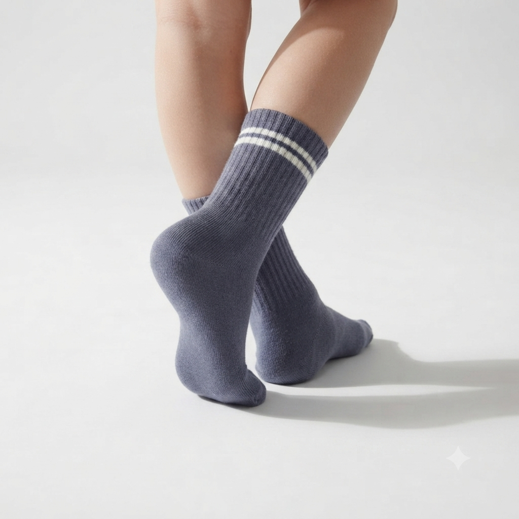 Boys Navy Blue with Stripes Crew socks