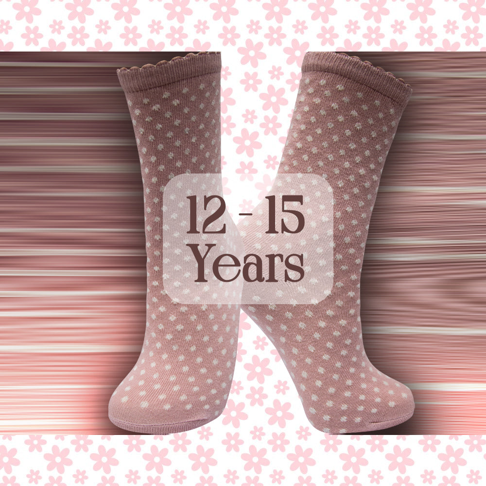 Polka Dot Ribbed Crew Socks for Girls
