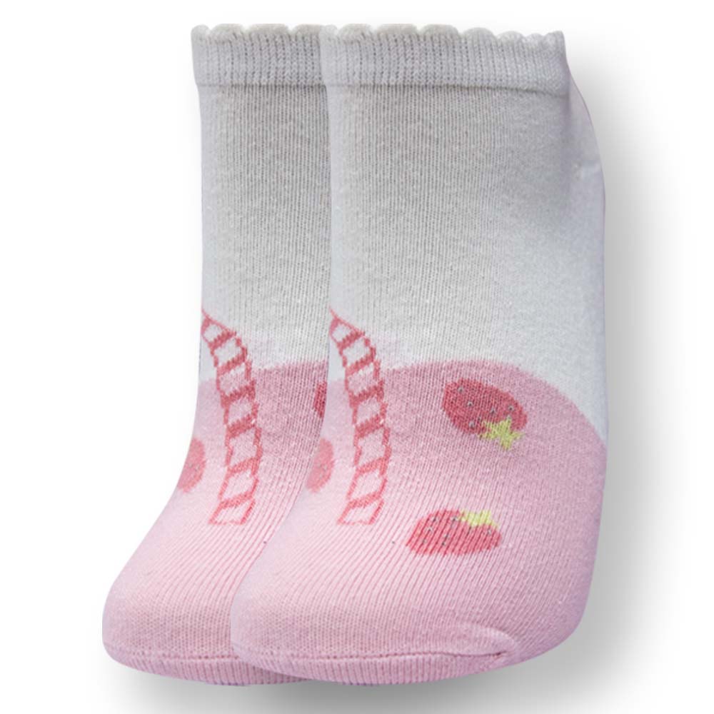 Strawberry Shake Design Ankle Socks for Girls