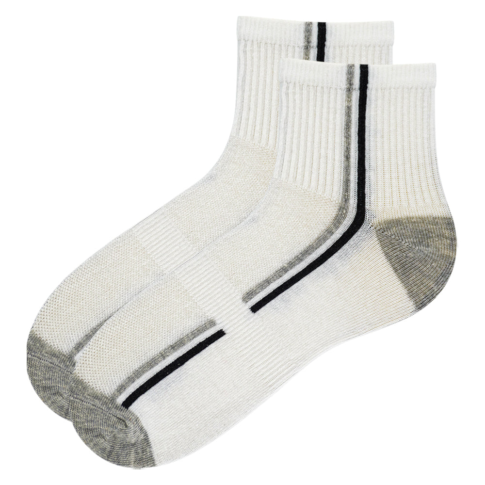 Boys Grey Striped Crew Socks