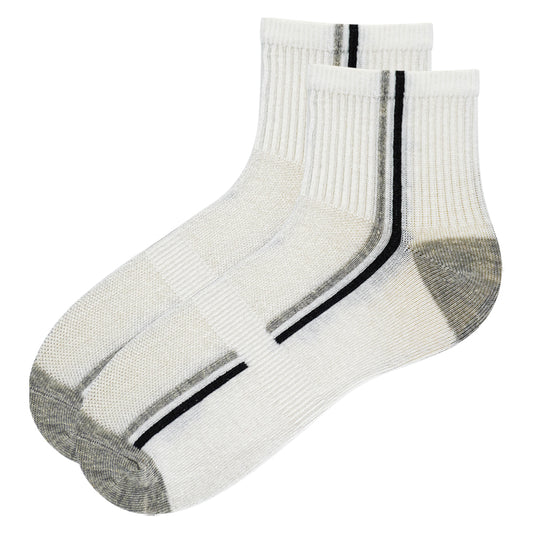 Boys Grey Striped Crew Socks