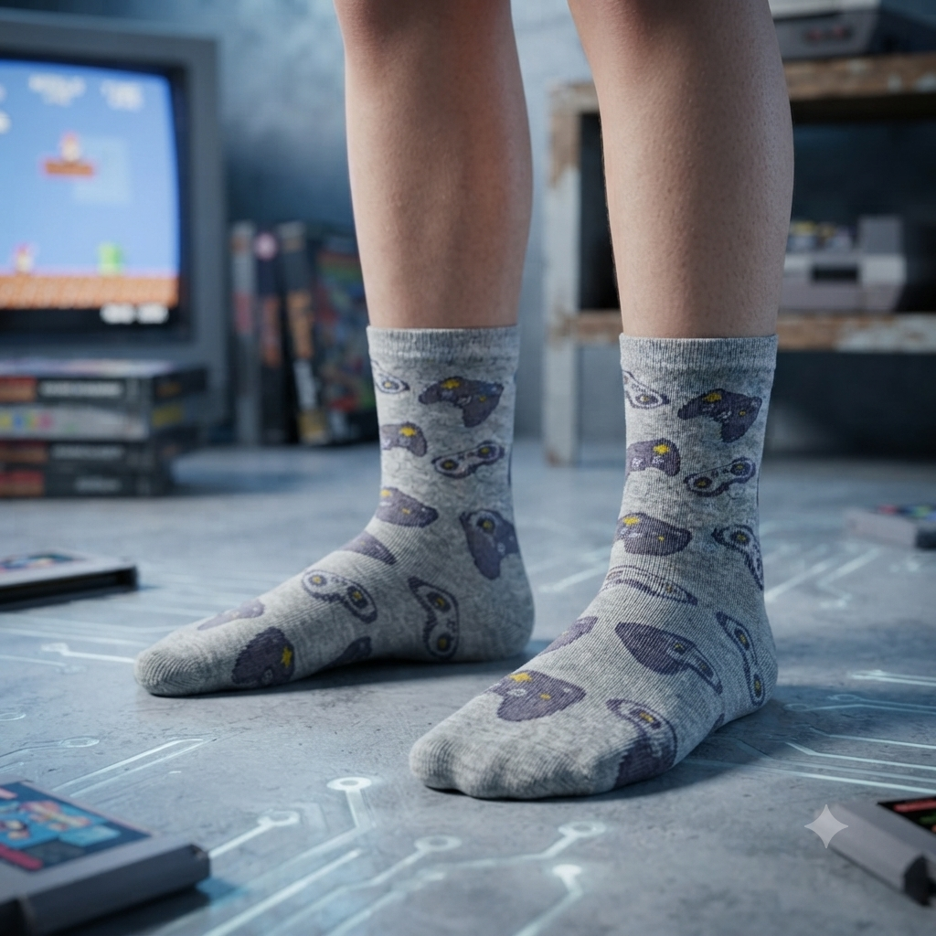 Boys Consoles Print Crew Socks