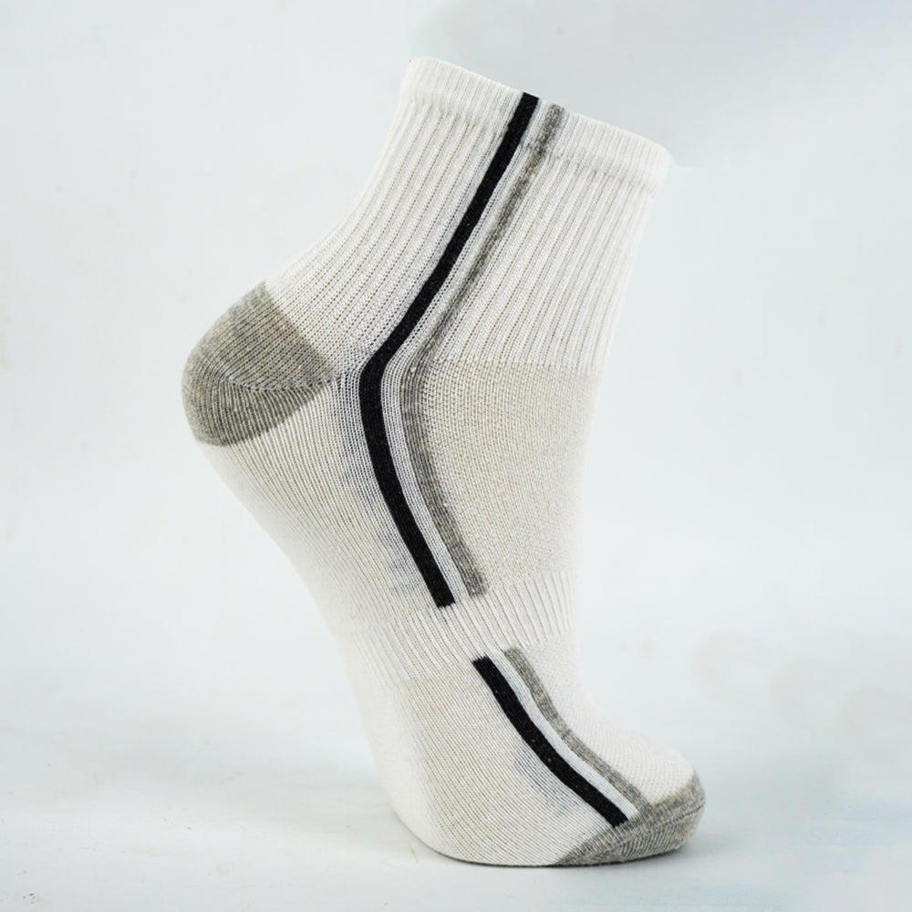 Boys Grey Striped Crew Socks