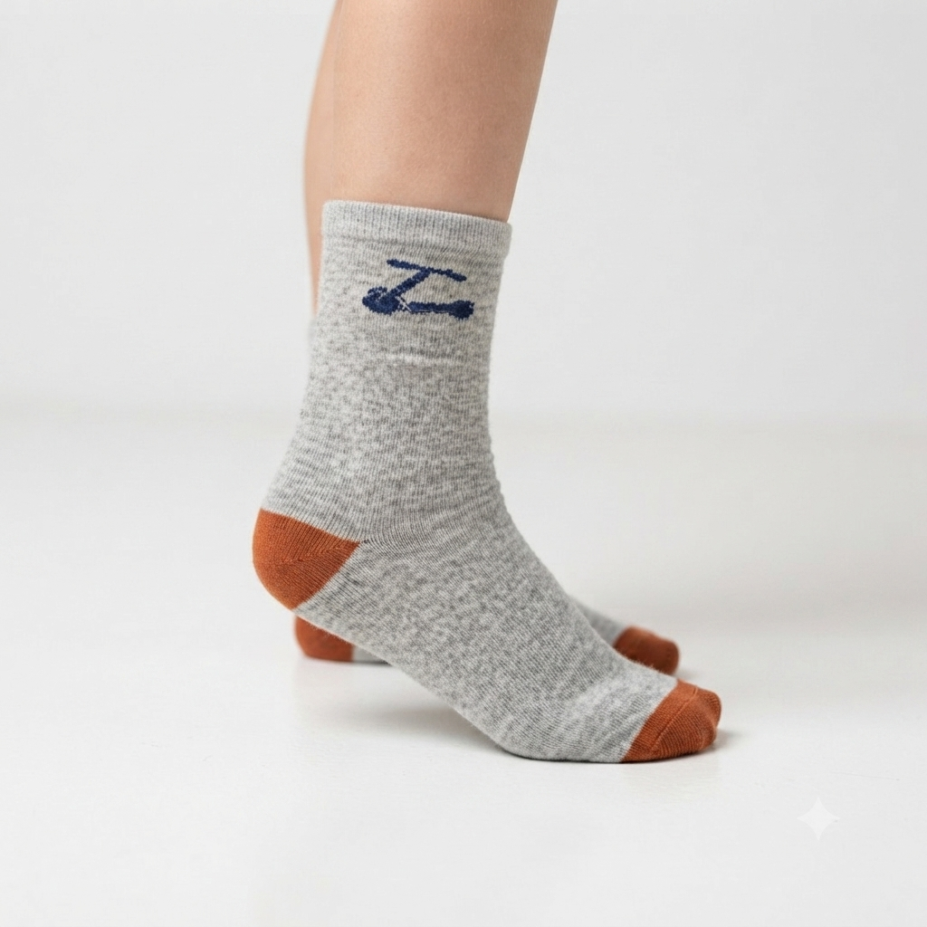 Boys Scooty Crew Grey Socks