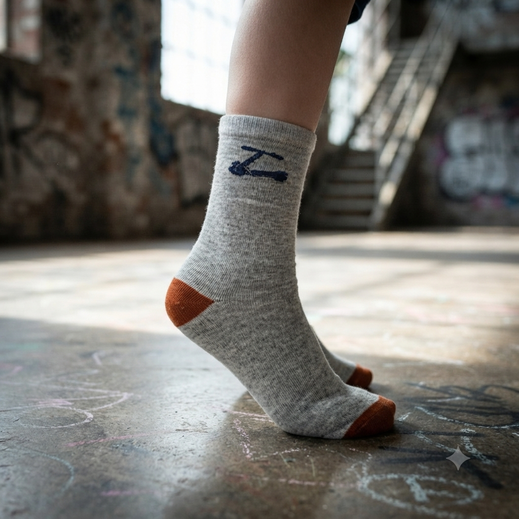 Boys Scooty Crew Grey Socks