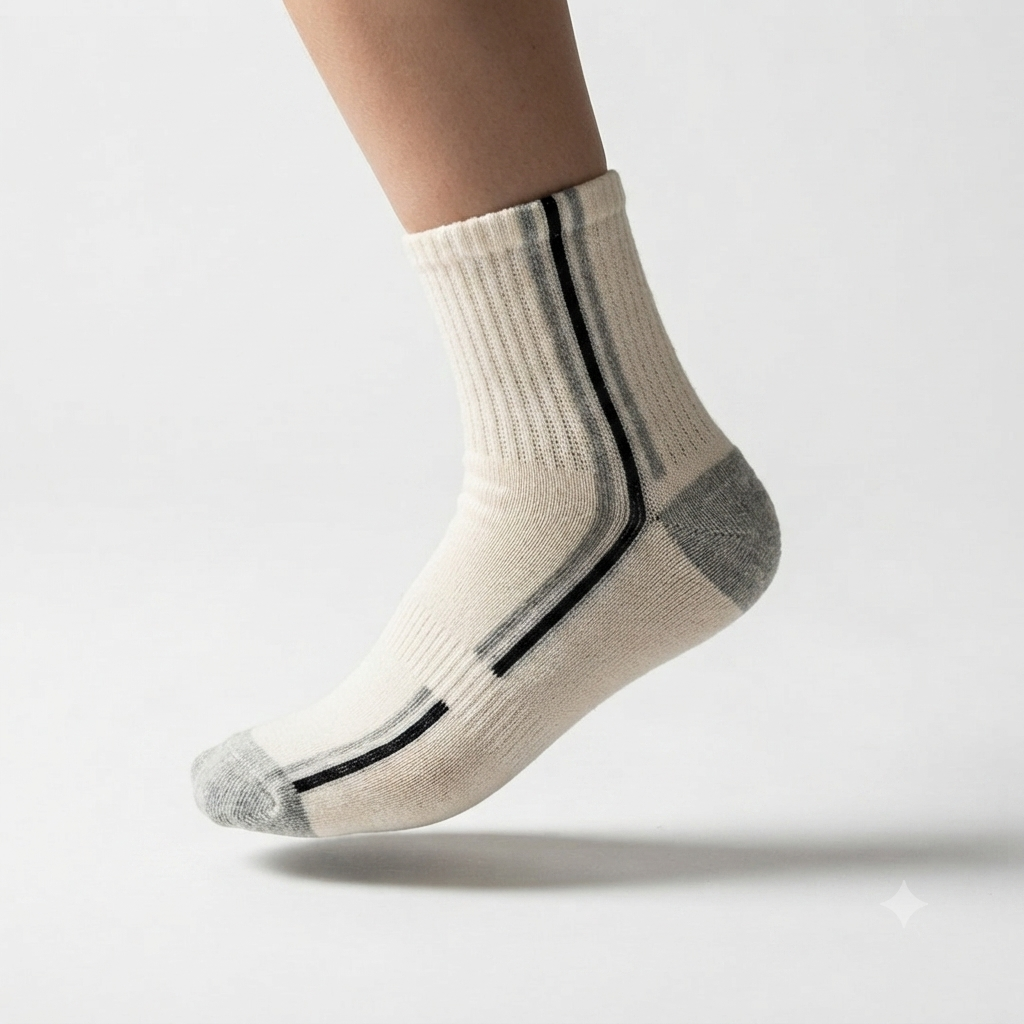 Boys Grey Striped Crew Socks