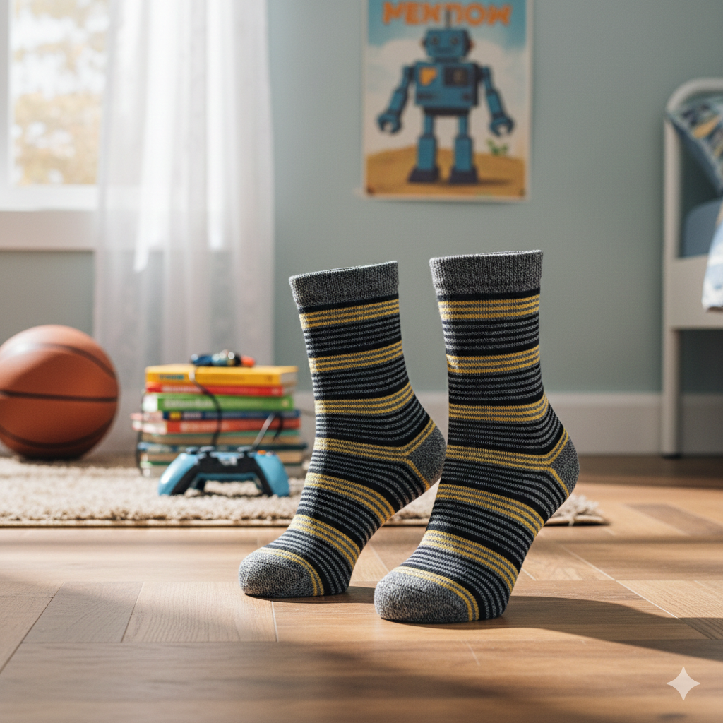 Boys' Striped Crew Socks