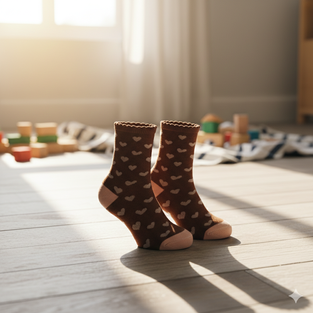 Girls' Heart Pattern Crew Socks