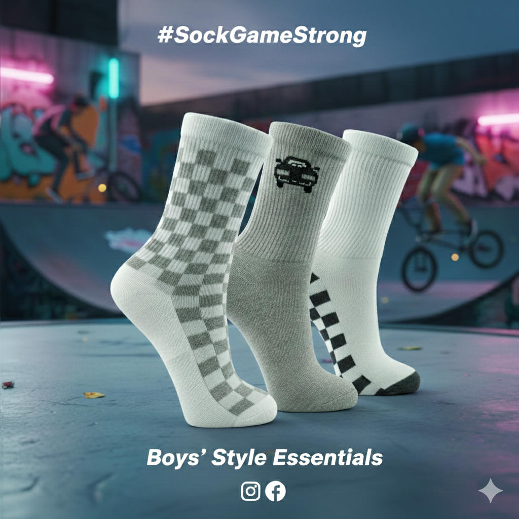 Boys Car Crew Socks Pack