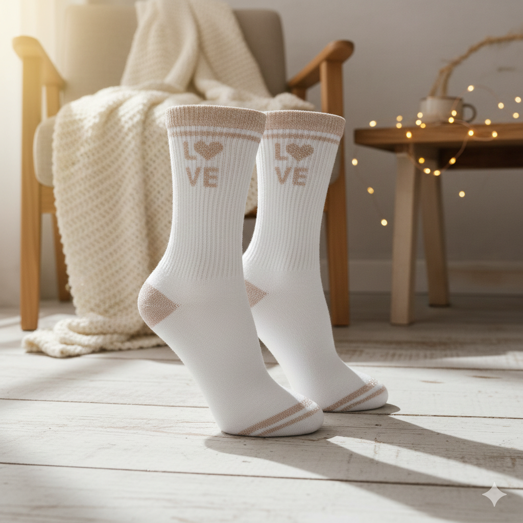 Girls Love Vibe Shimmer Stripe Crew Socks