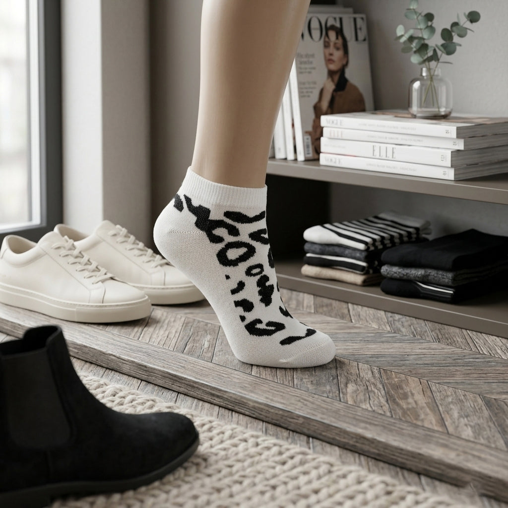 Women Leopard Print Ankle Socks