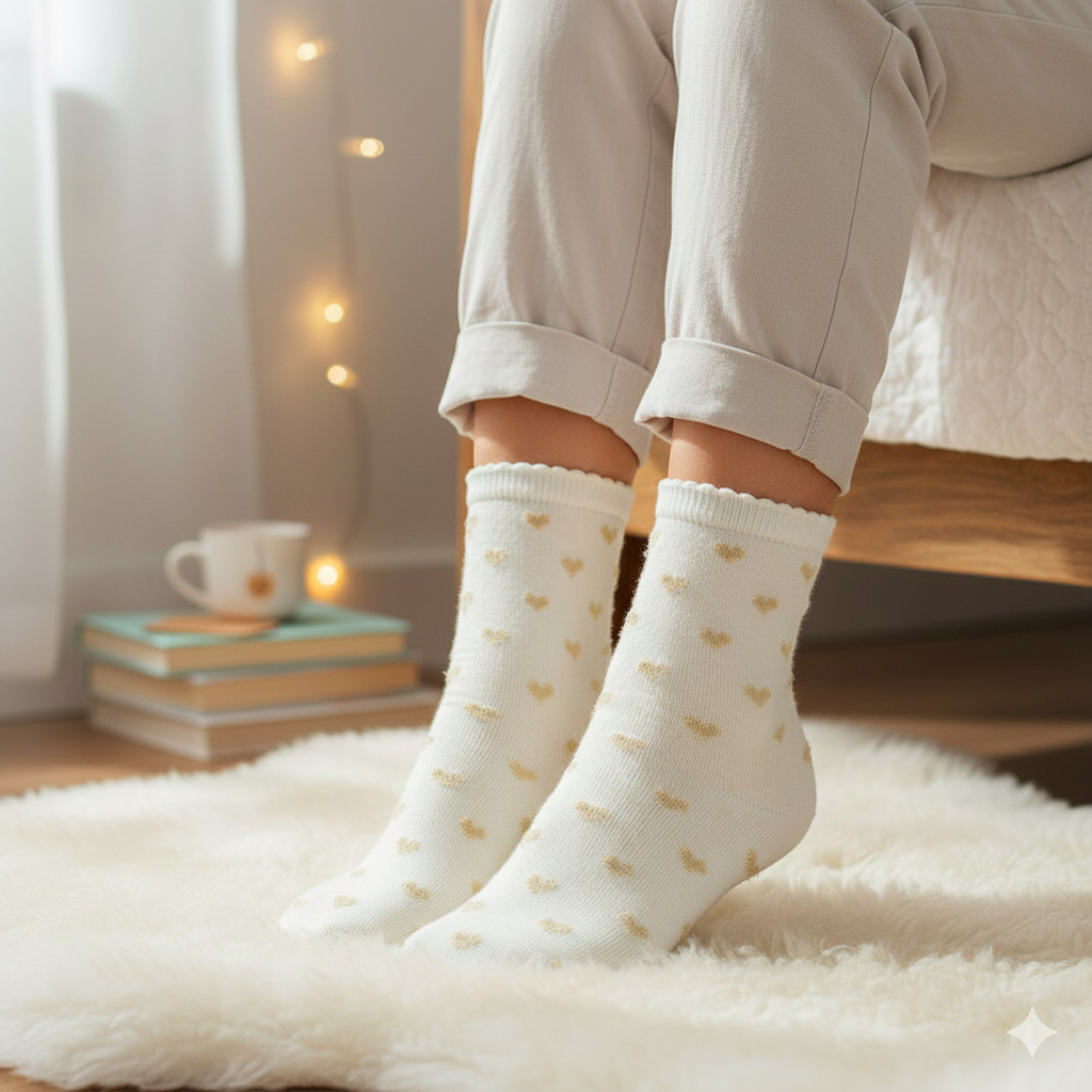 Girls Lurix  Heart Print Socks