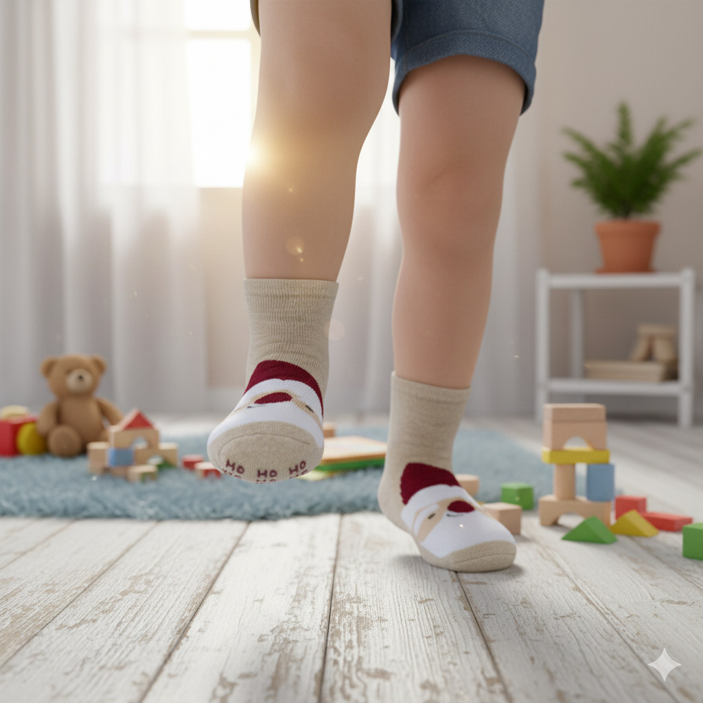 Cozy Grippers Kids Unisex Santa Anti-Slip Socks