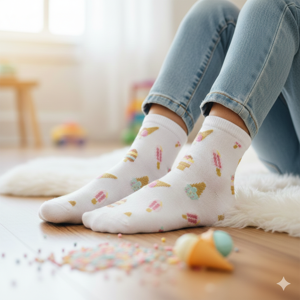 Girls' Ice Cream Print Socks