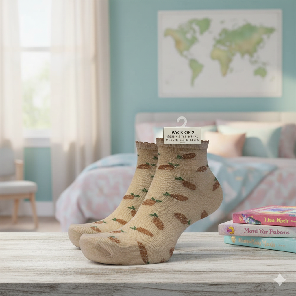 Girl’s Mango Print Ankle Socks