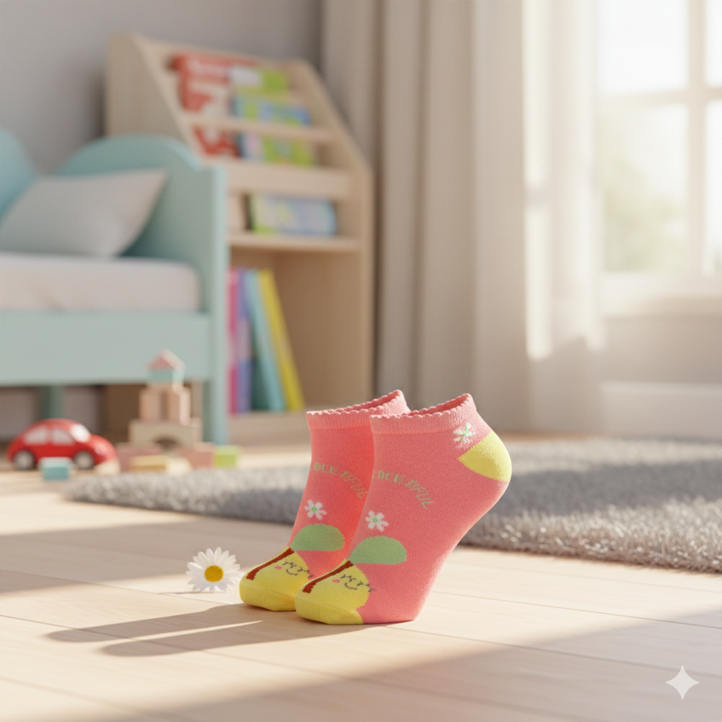 Bee Print Ankle Socks for Girls