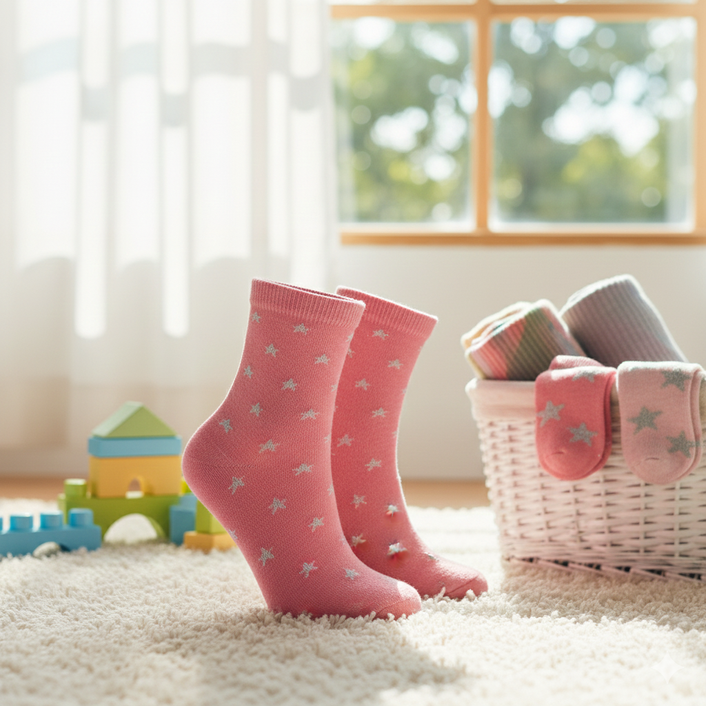 Sparkly Star Girls Crew Socks