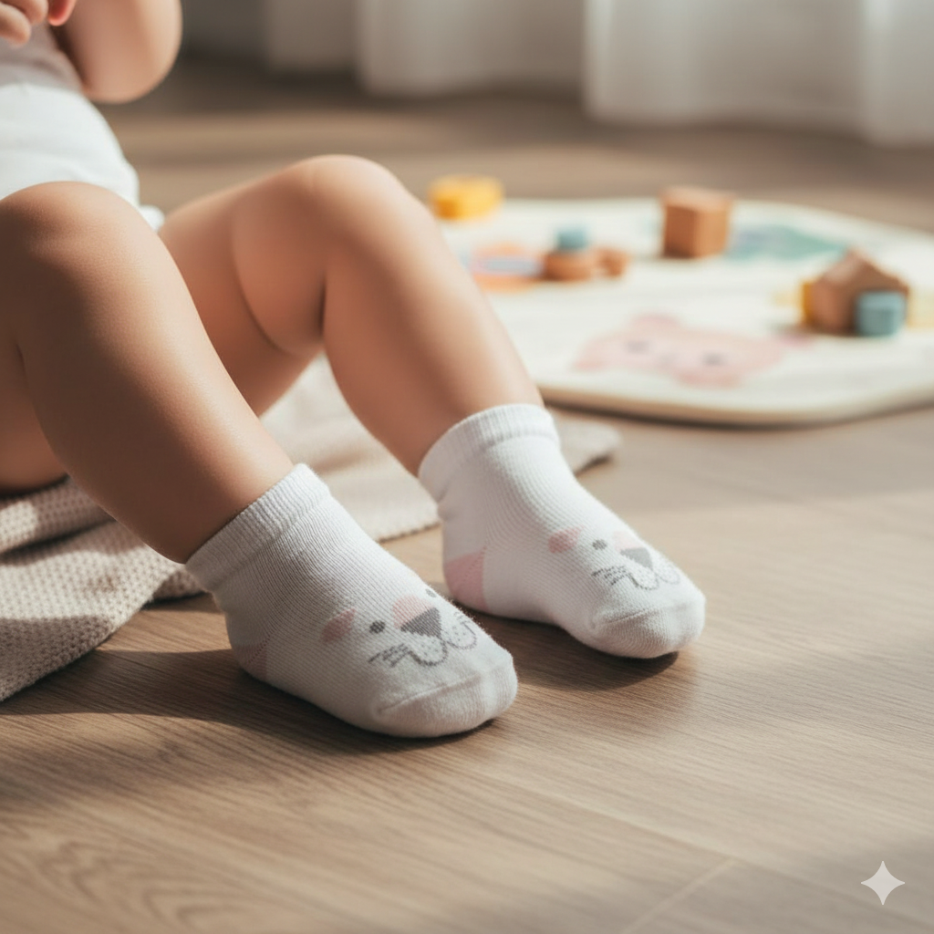 Adorable Kitten Face Baby Ankle Socks