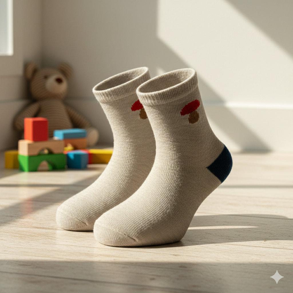 Boys Mushroom Knit Crew Socks