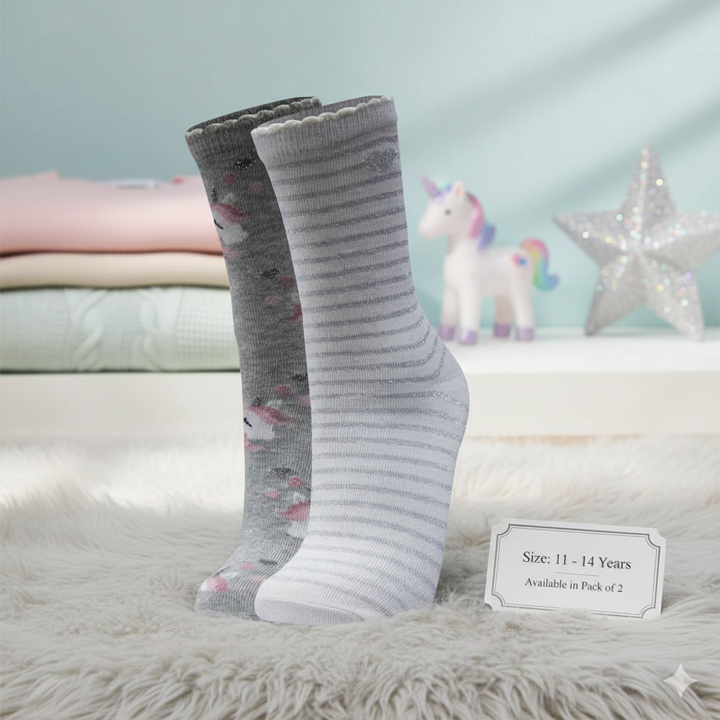 Girl's Sparkle Unicorn Ankle Socks