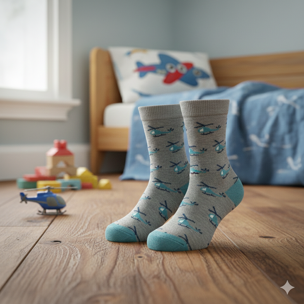Little Helicopter Crew Boys Socks