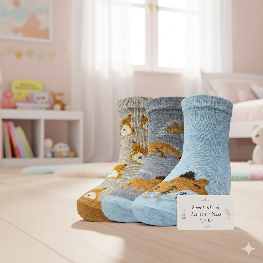 Girls Cozy Woodland Fox Socks