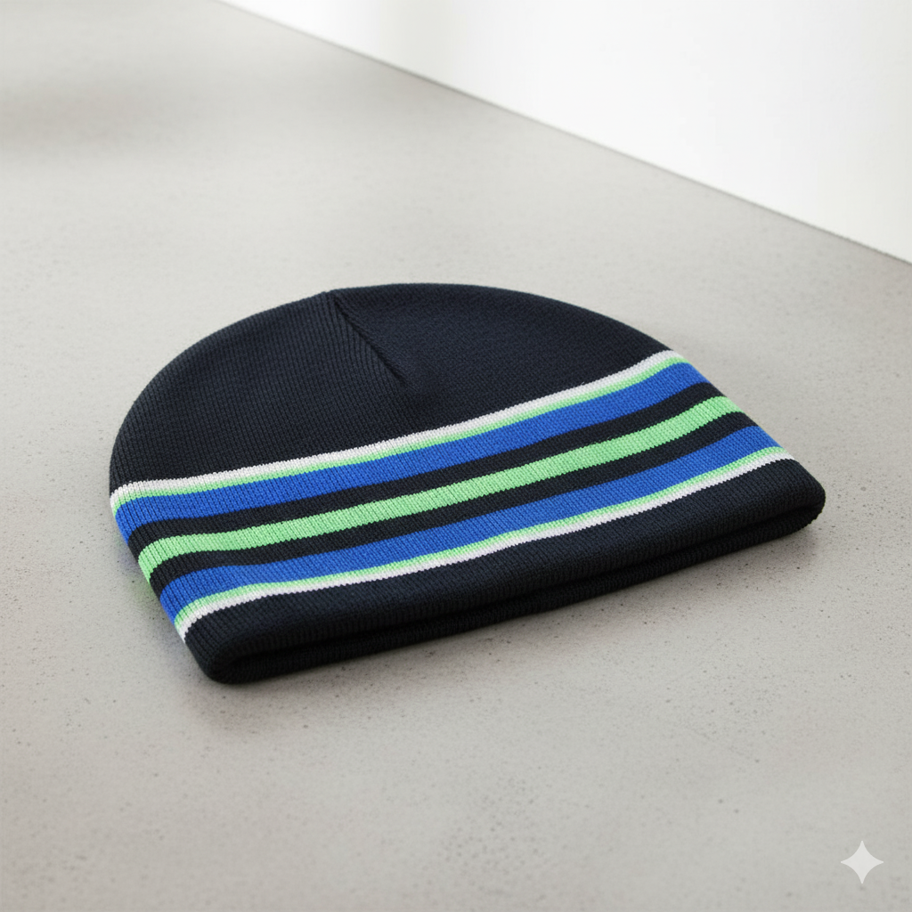 Men Athleisure Striped Beanie Cap (RG)