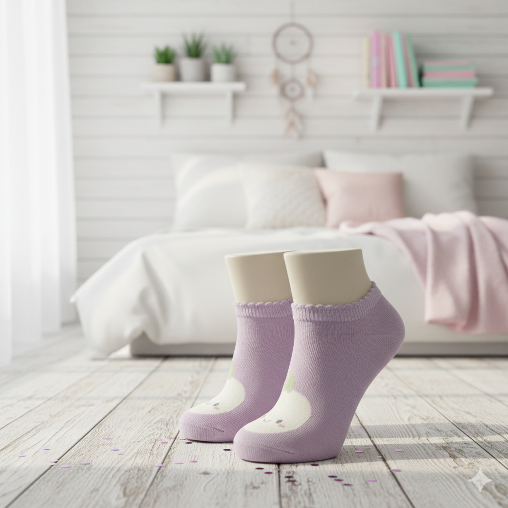 Girls' Veg Print Ankle Socks