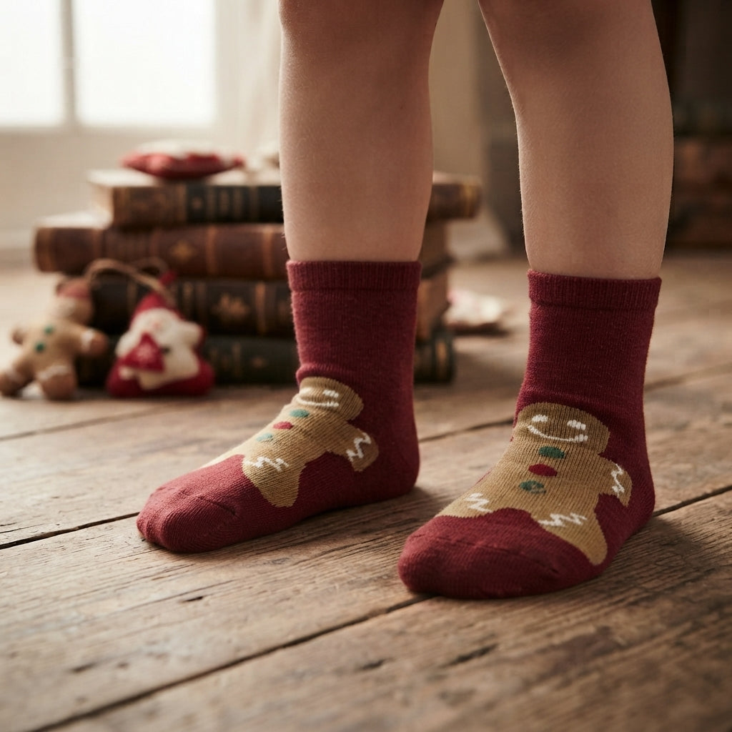 Gingerbread Man Kids Anti-Slip Socks