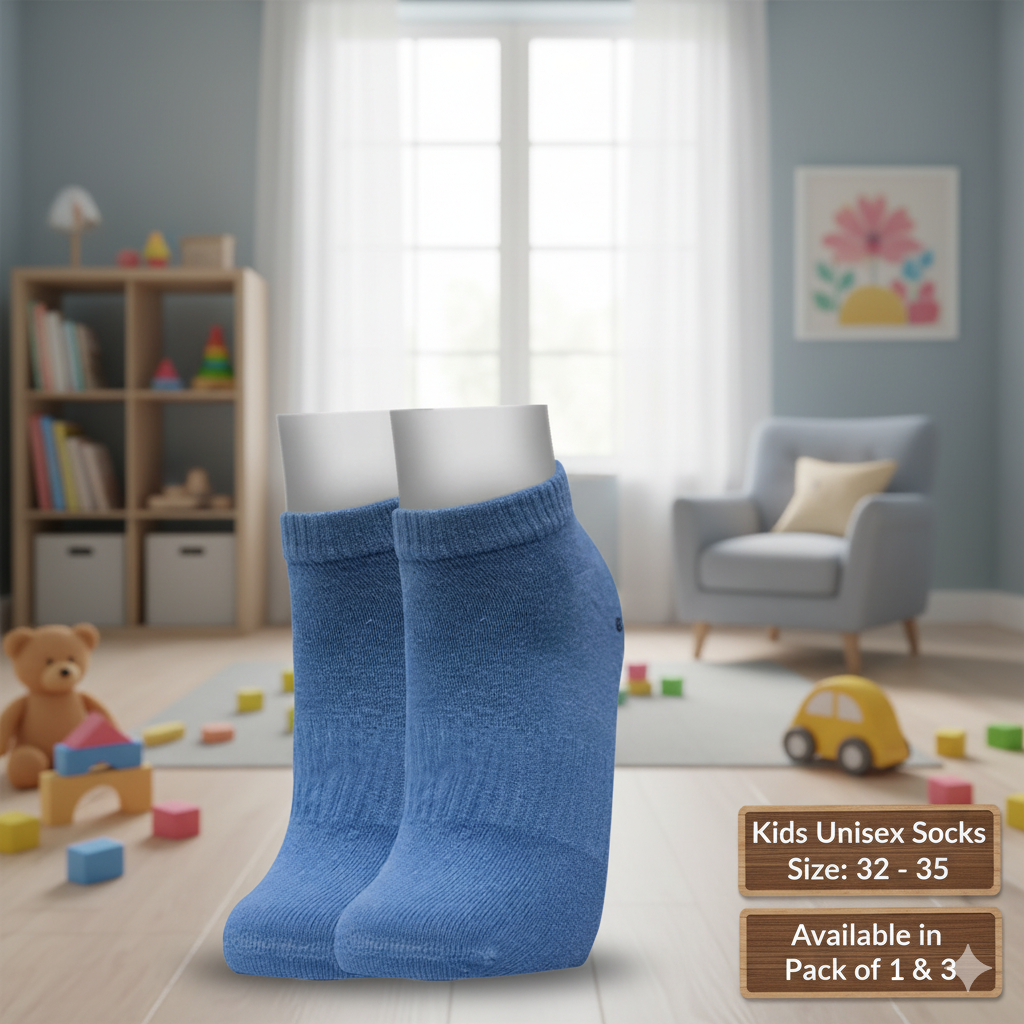 Cozy Cloud Blue Ankle Socks for Women & Kids Unisex