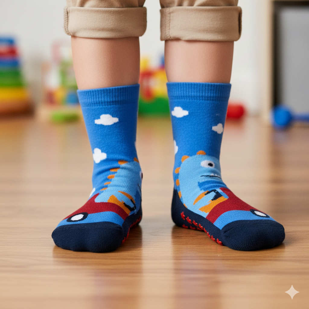 Kid's Dino-Themed Car Crew Socks