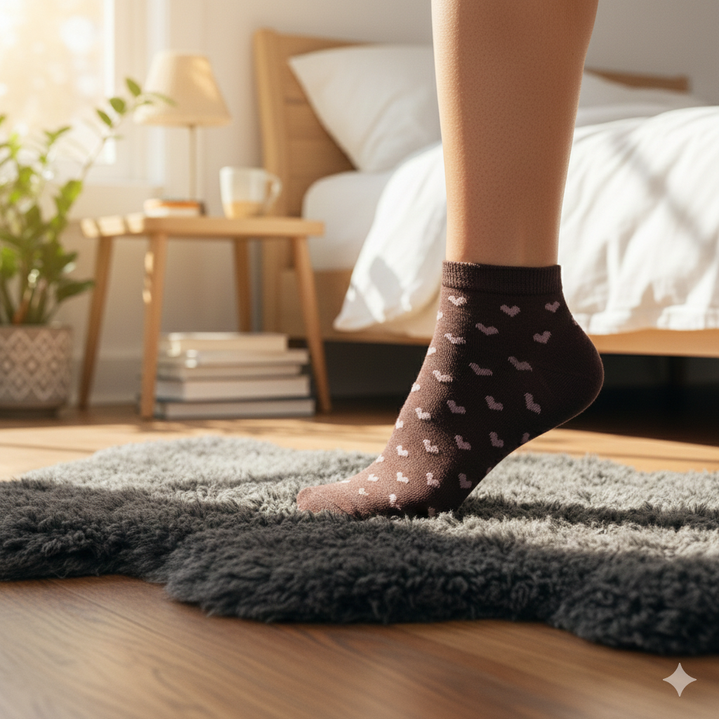 Women Heart Print Ankle Socks