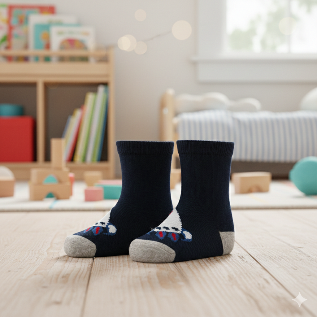 Baby Boy Rocket Print Socks