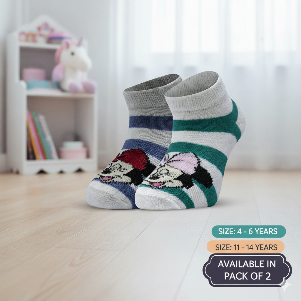 Girl’s Mickey Mouse Striped Socks