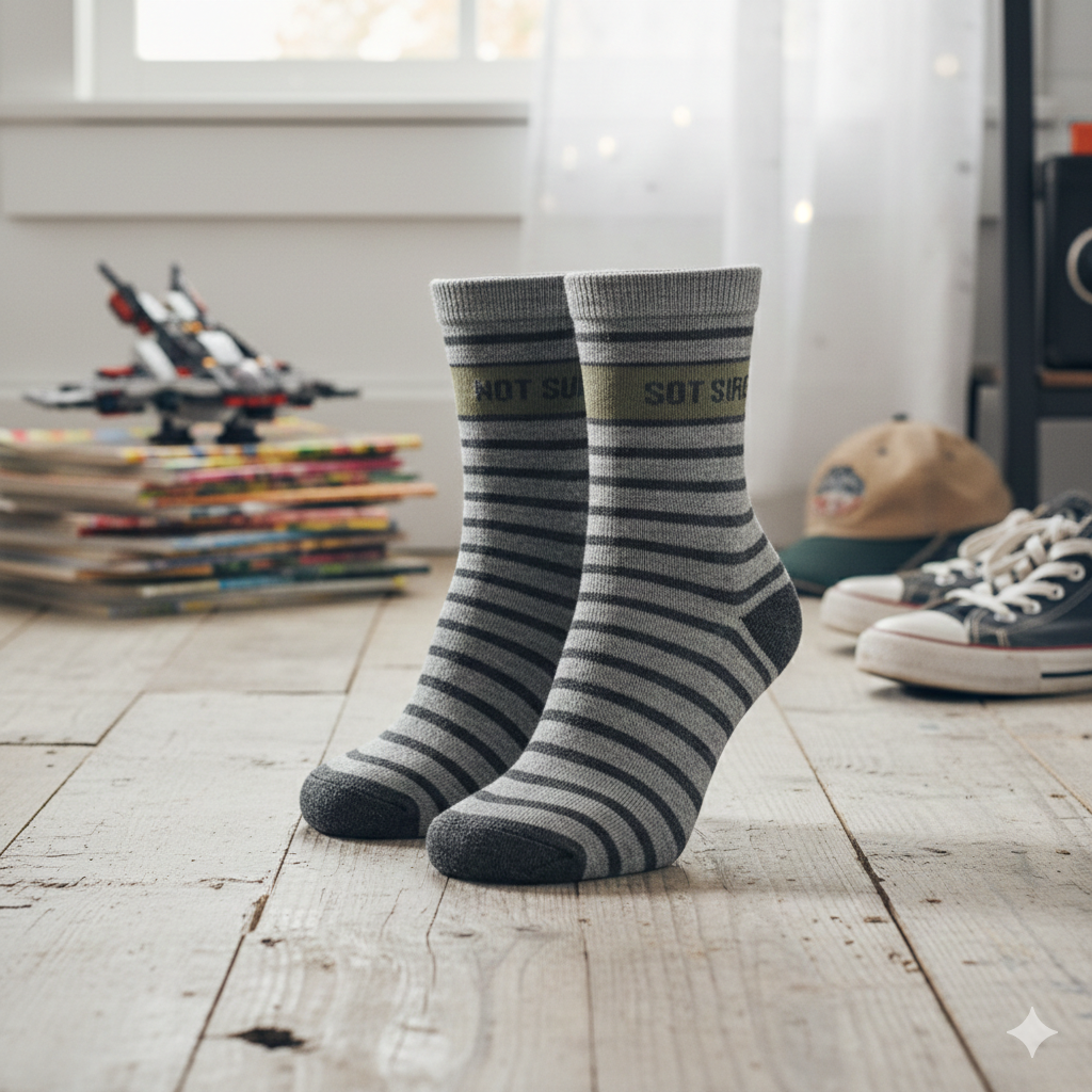 Boy's Cotton Striped Crew Socks