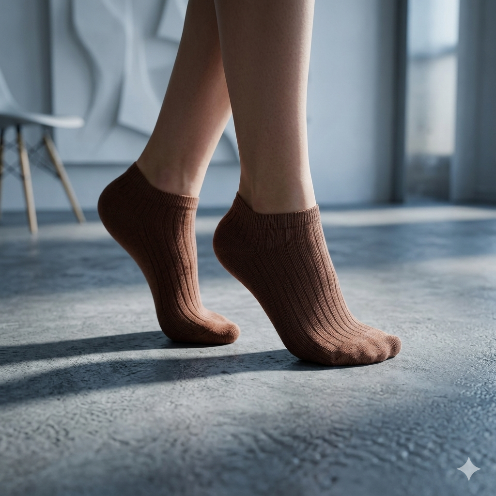 Women Premium Ribbed Cotton Ankle Socks